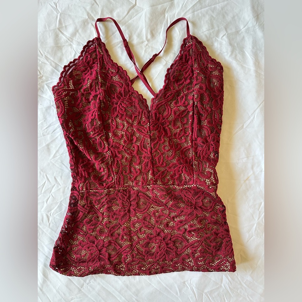 Windsor Burgundy Lace Top
